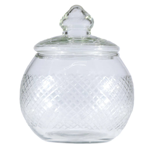 Hand-Blown Glass Jar with Lid
