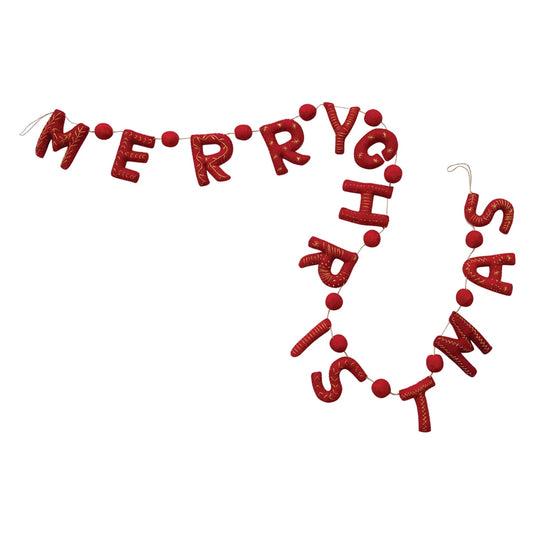 Merry Christmas Wool Felt Garland