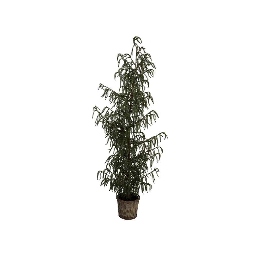 Faux Cedar Tree in Basket