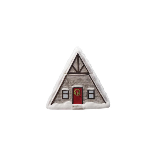 Stoneware Cabin Shaped Container with Lid
