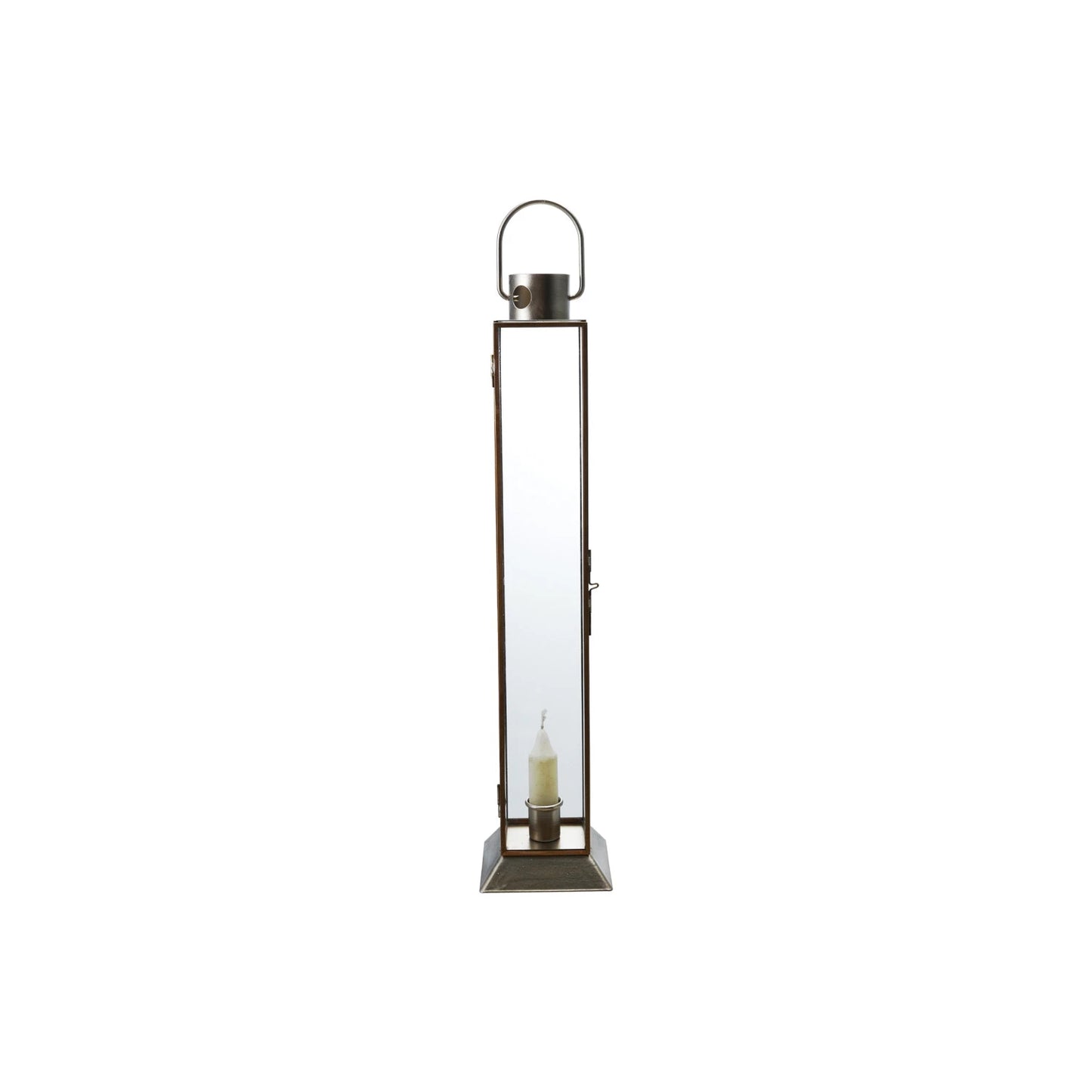Small Metal & Glass Lantern Taper Holder