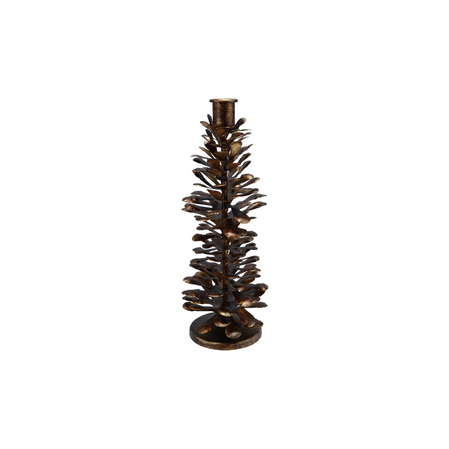 Extra Large Metal Pinecone Shaped Taper Holder