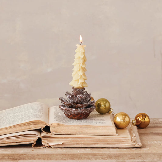 Small Metal Pinecone Taper Holder