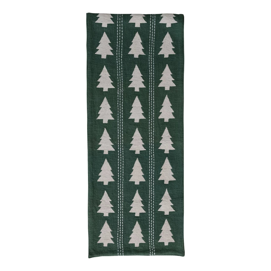 Table Runner with Trees Pattern