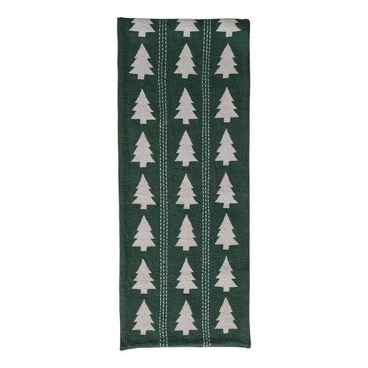 Table Runner with Trees Pattern