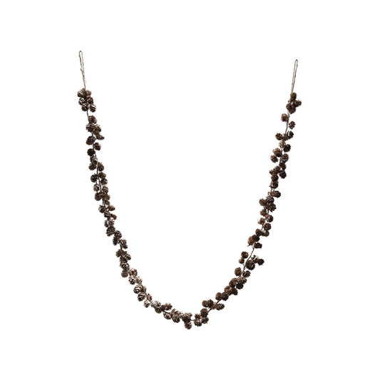 Pinecone Garland with Glitter & Jute Cord