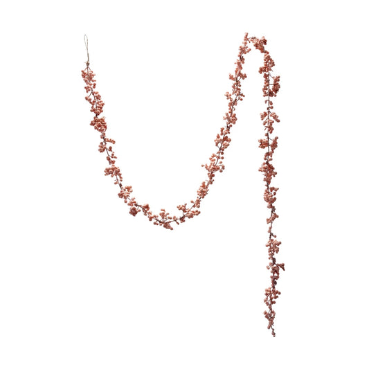Pink Flocked Foam Ball Garland