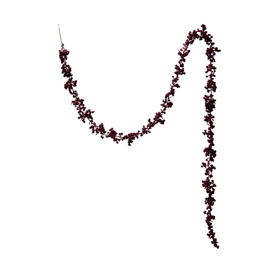 Garnet Flocked Foam Ball Garland