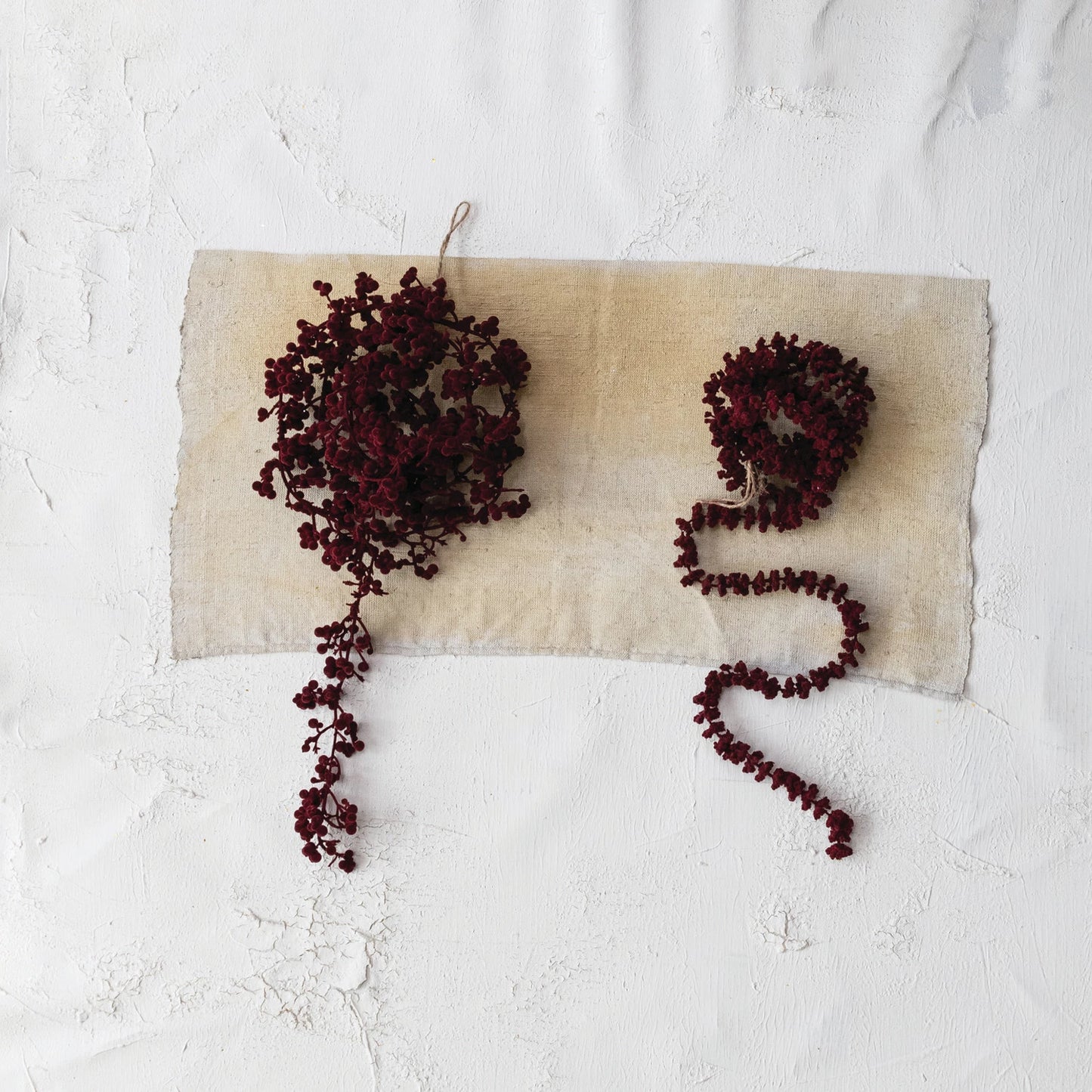 Garnet Flocked Foam Ball Garland