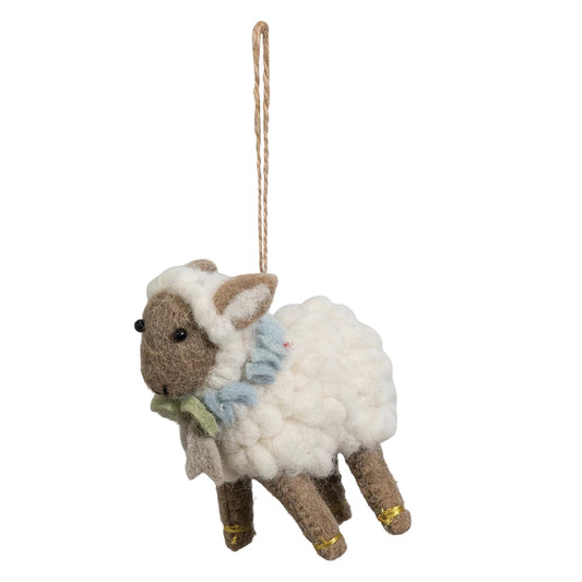 Handmade Wool Felt Sheep Ornament