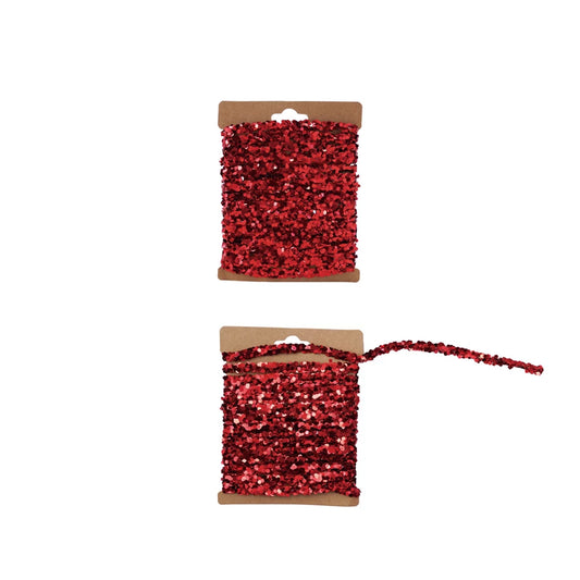 Red String Glitter Garland