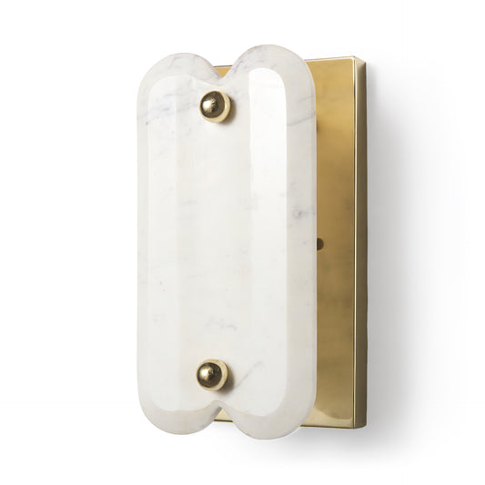 Gold & White Marble Sconce