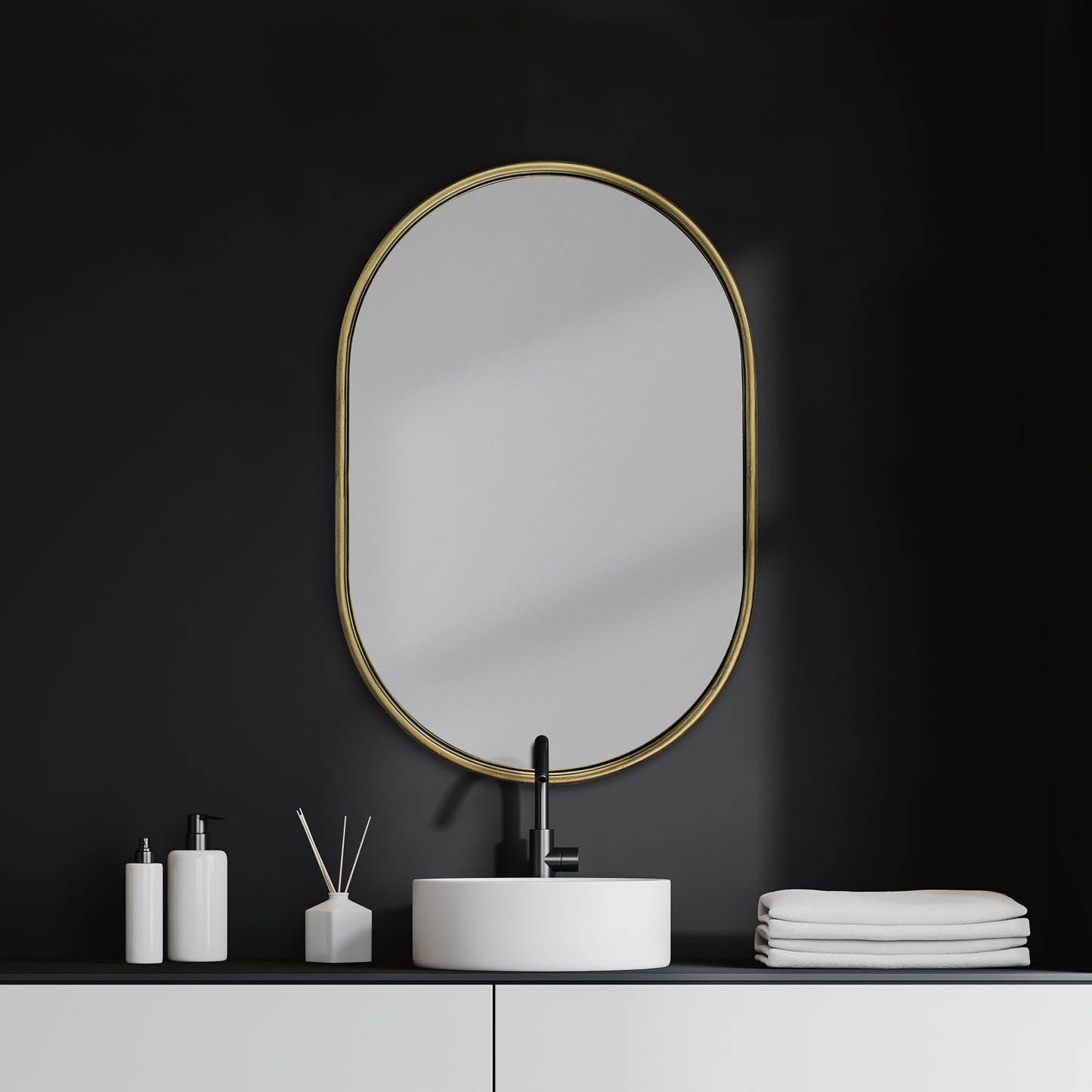 Oval Gold Mirror