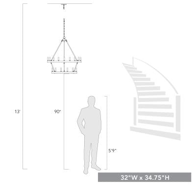 Winston Reverse Tiered 15 Light Chandelier