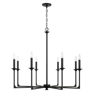 Black Iron 8 Light Chandelier