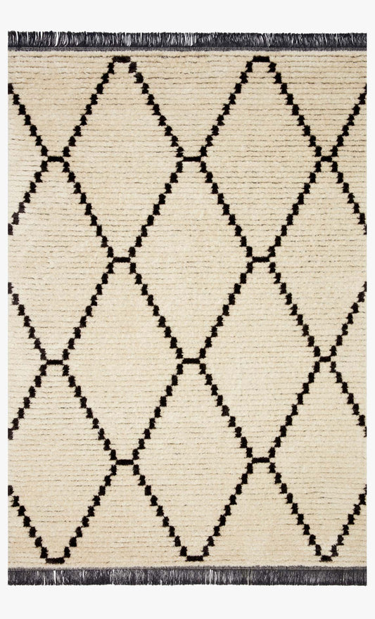 Alice Rug Cream/Charcoal Diamond