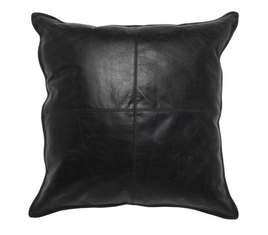 Dexter Onyx Leather Pillow