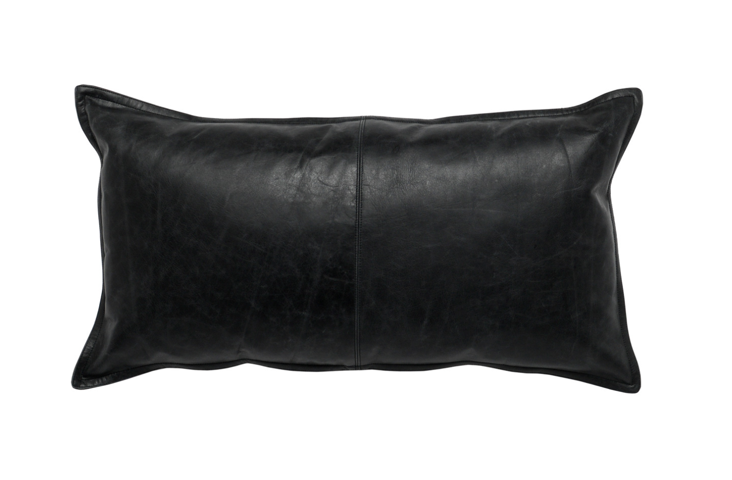 Dexter Onyx Lumbar Leather Pillow