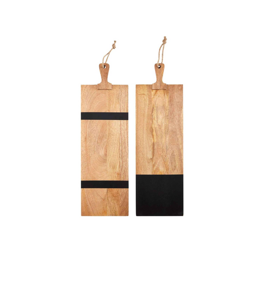 Long Black Wood Serving Boards