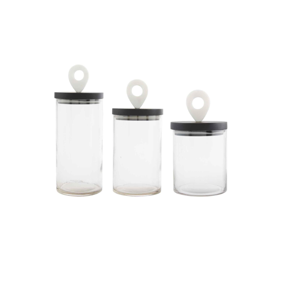 Black & White Glass Canisters