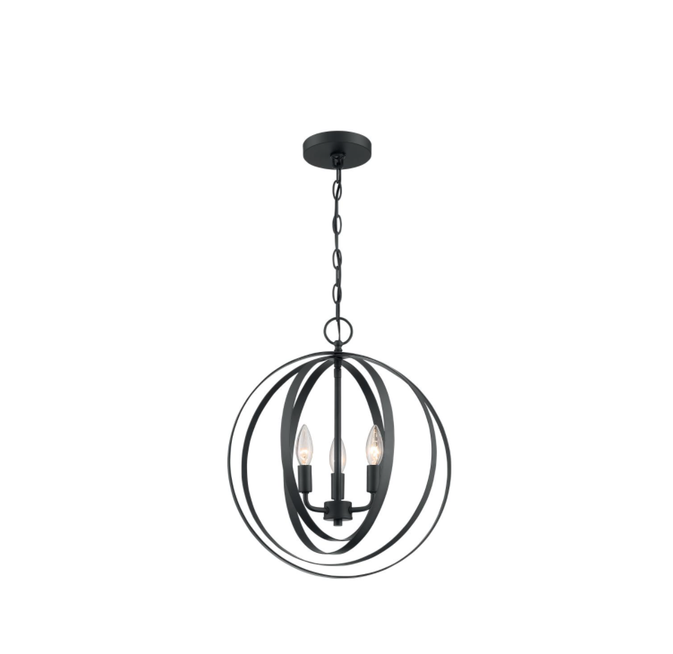 Penny 3 Light Matte Black Pendant