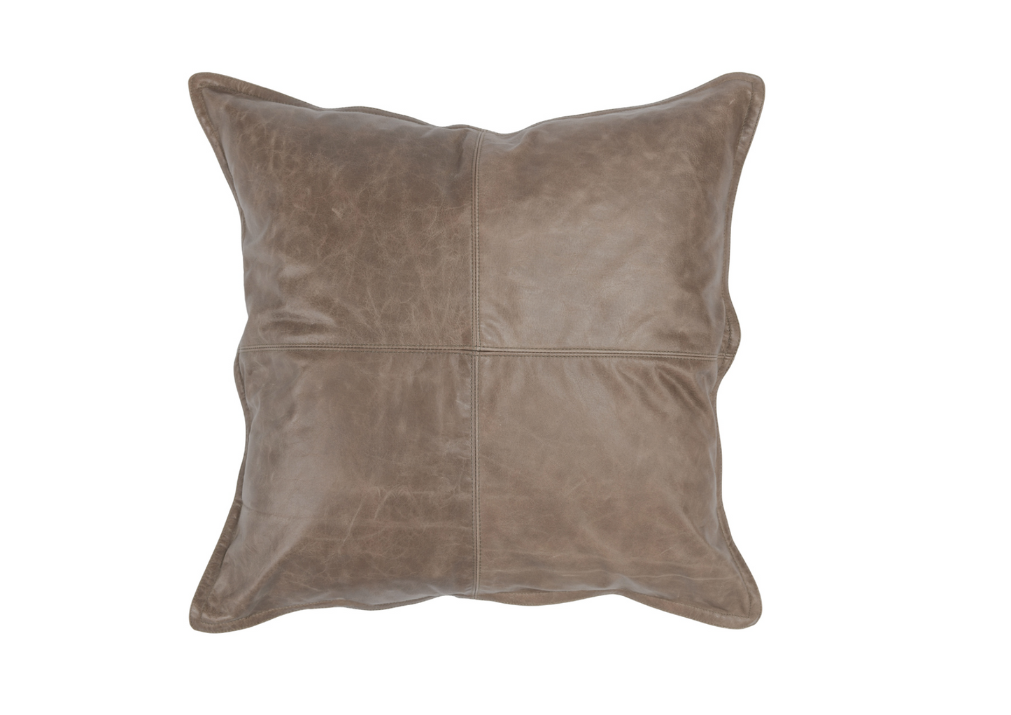 Sandstorm Taupe Leather Pillow