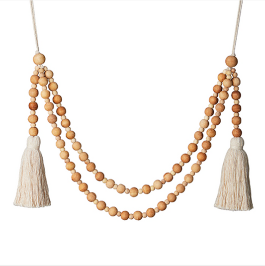 Double Swag Wood Beaded Garland