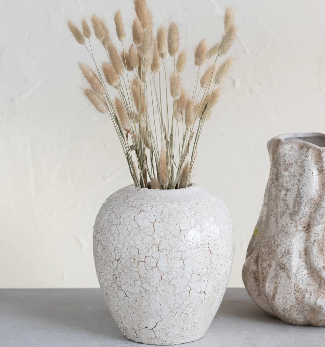 Ivory Stone Vase
