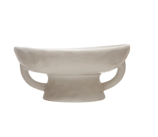 Zara Stoneware Pedestal Bowl