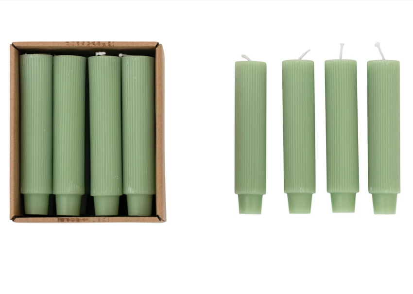 Kiwi Unscented Pleated Taper Candle Box Set