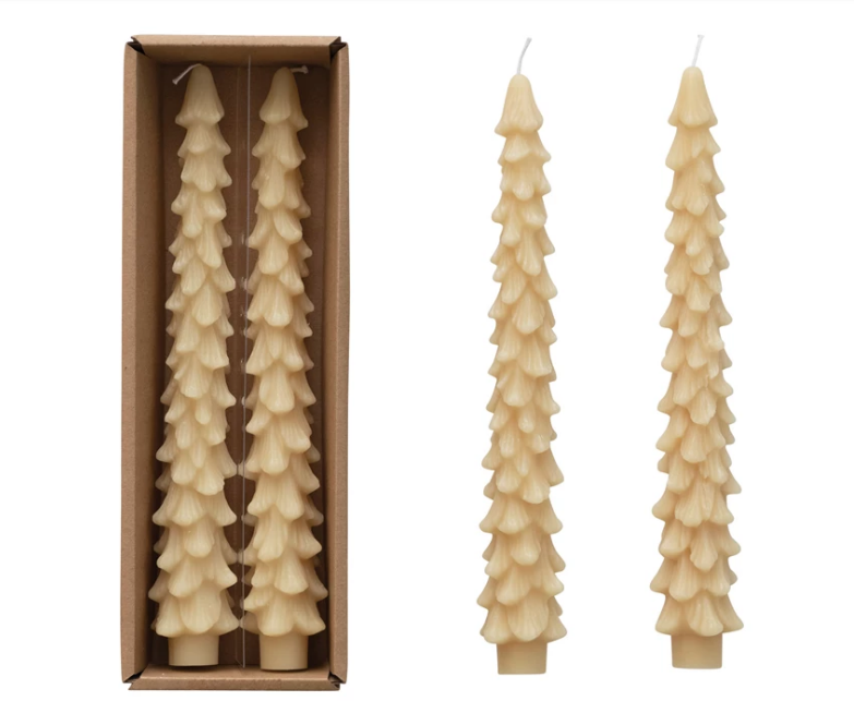 Large Unscented Tree Shaped Taper Candle