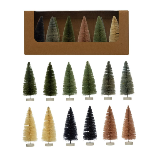 Multi Color Bottle Brush Tree Set