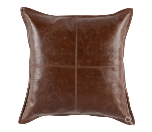Kona Brown Leather Pillow