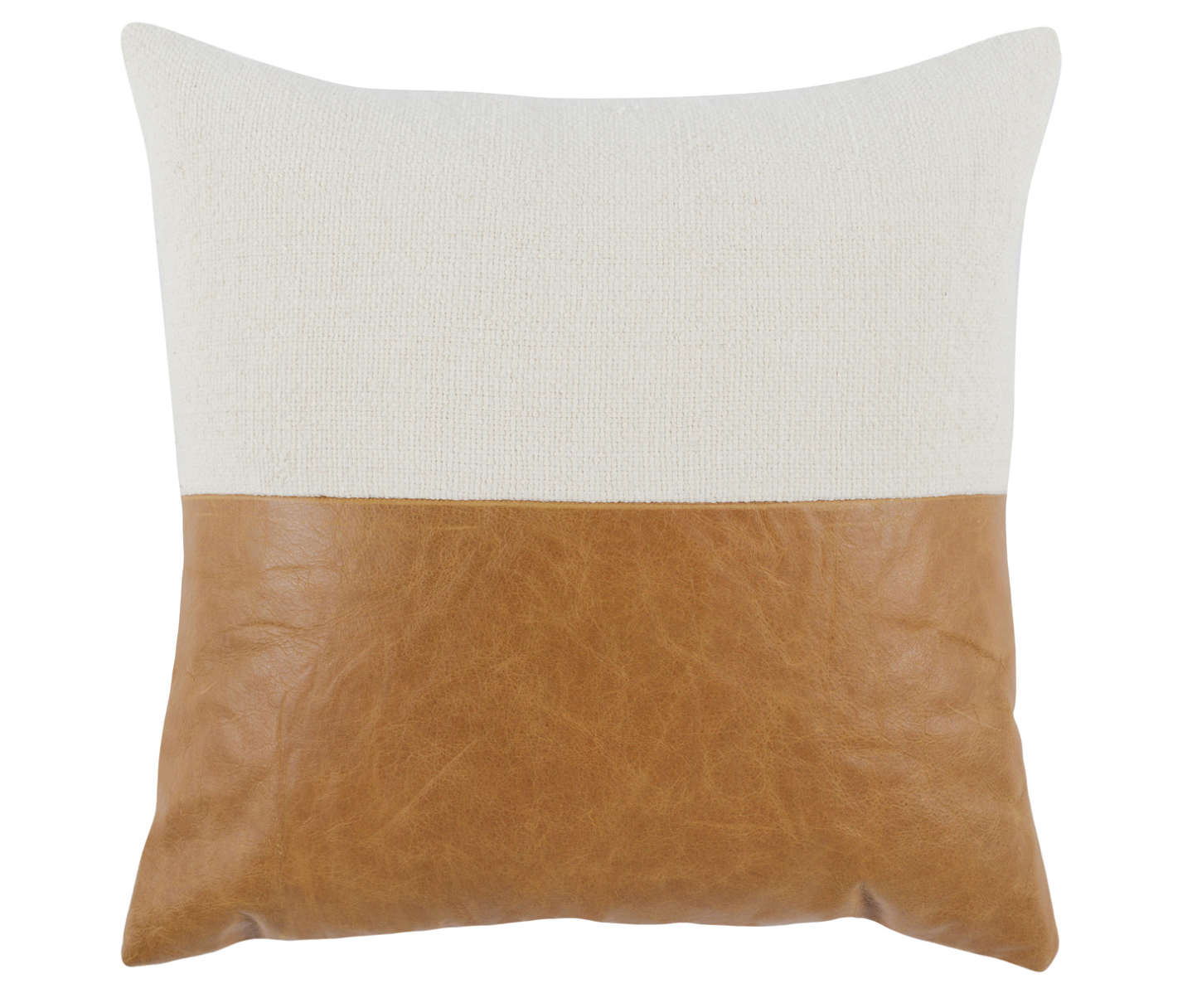 Canyon Ivory & Chestnut Leather Pillow